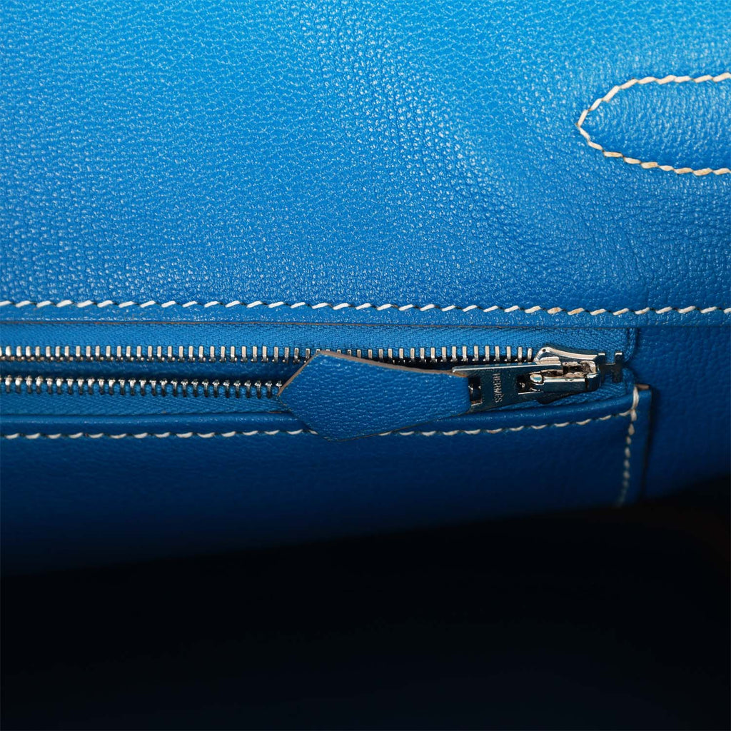 Hermes Birkin 30 Bag Blue Celeste Epsom Palladium Hardware