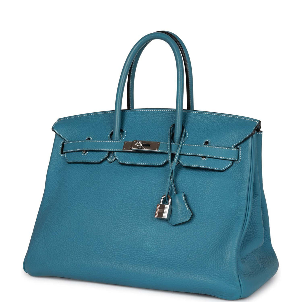 Hermes Kelly Handbag Bleu Paradis Togo with Palladium Hardware 32 at 1stDibs
