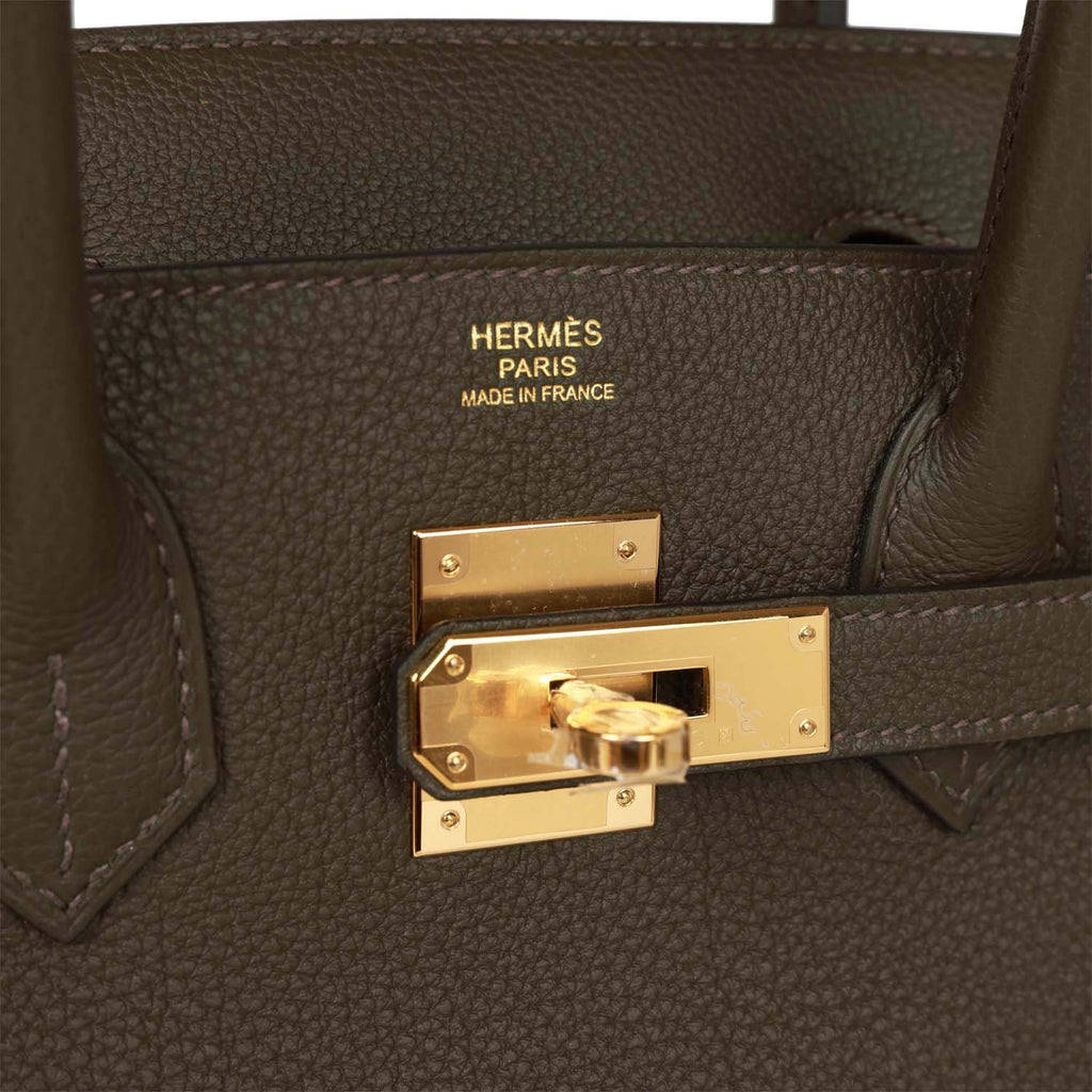 Hermes Birkin Handbag Vert Olive Togo with Palladium Hardware 30 Green