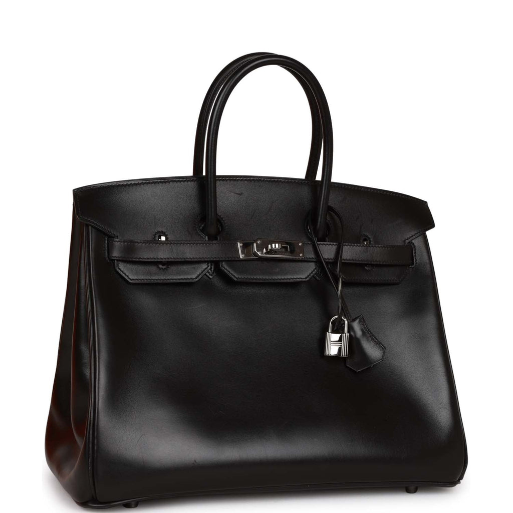 Hermes Birkin Bag 35cm So Black Box Calf BHW