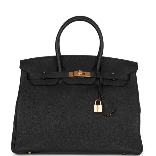 Hermes Birkin 35 Black Togo Gold Hardware