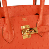 Birkin 30 ostrich handbag Hermès Gold in Ostrich - 32442662