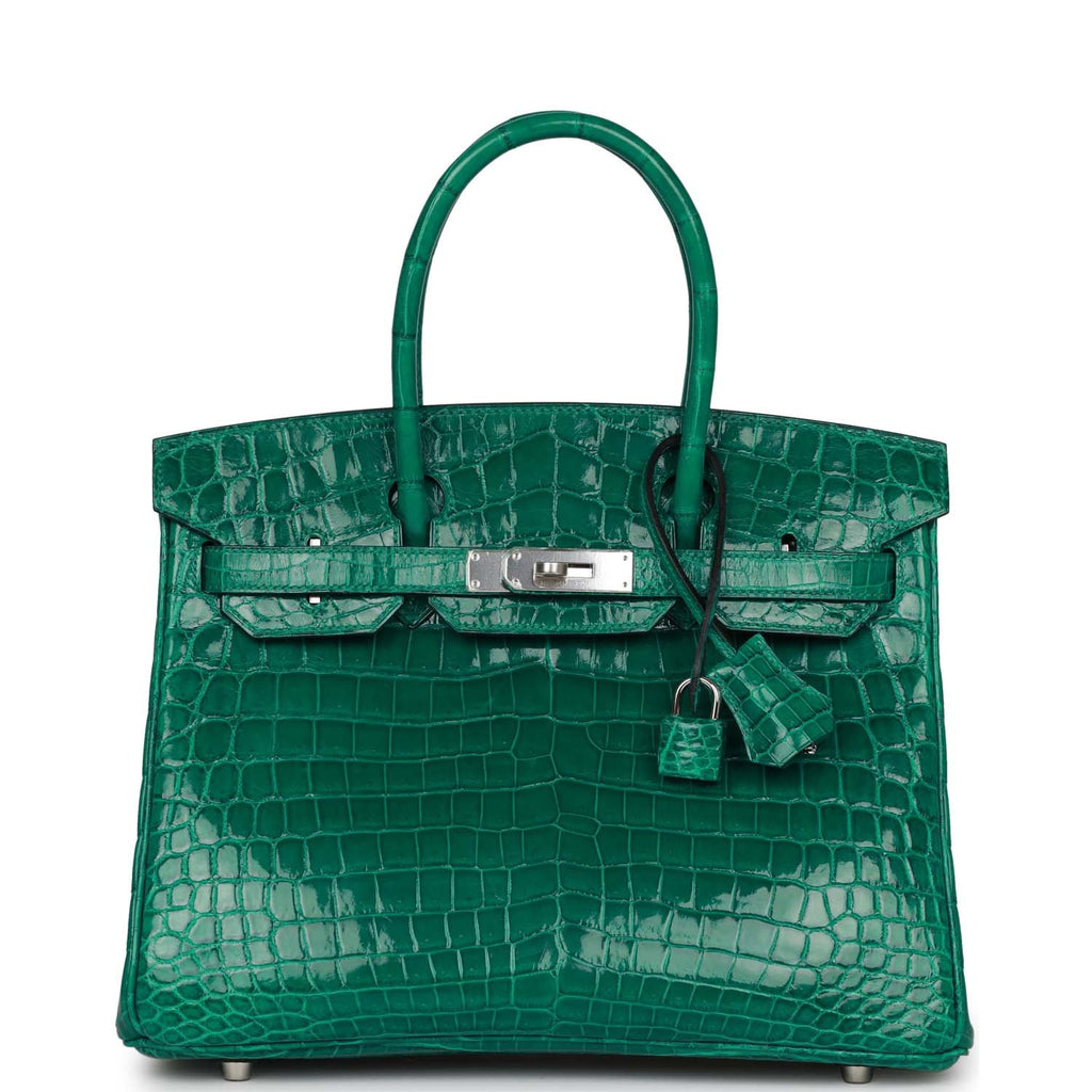 Hermes Birkin 30 Emerald Shiny Niloticus Crocodile Palladium Hardware –  Madison Avenue Couture