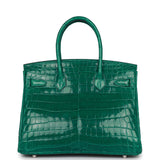 Hermes Birkin 25 Emerald Shiny Niloticus Crocodile Gold Hardware – Madison  Avenue Couture