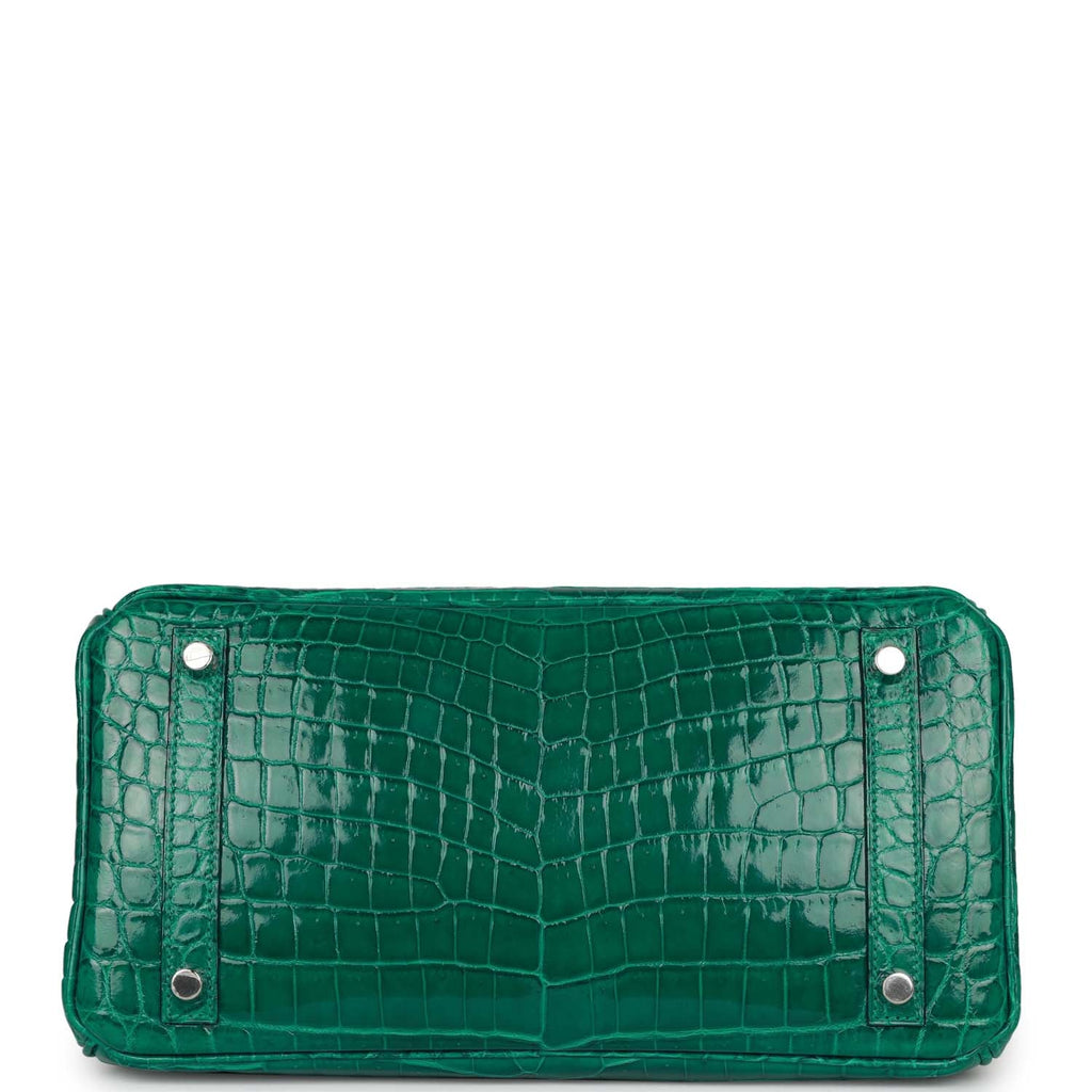 Hermès Birkin 30 Vert Emerald Niloticus Crocodile Gold Hardware
