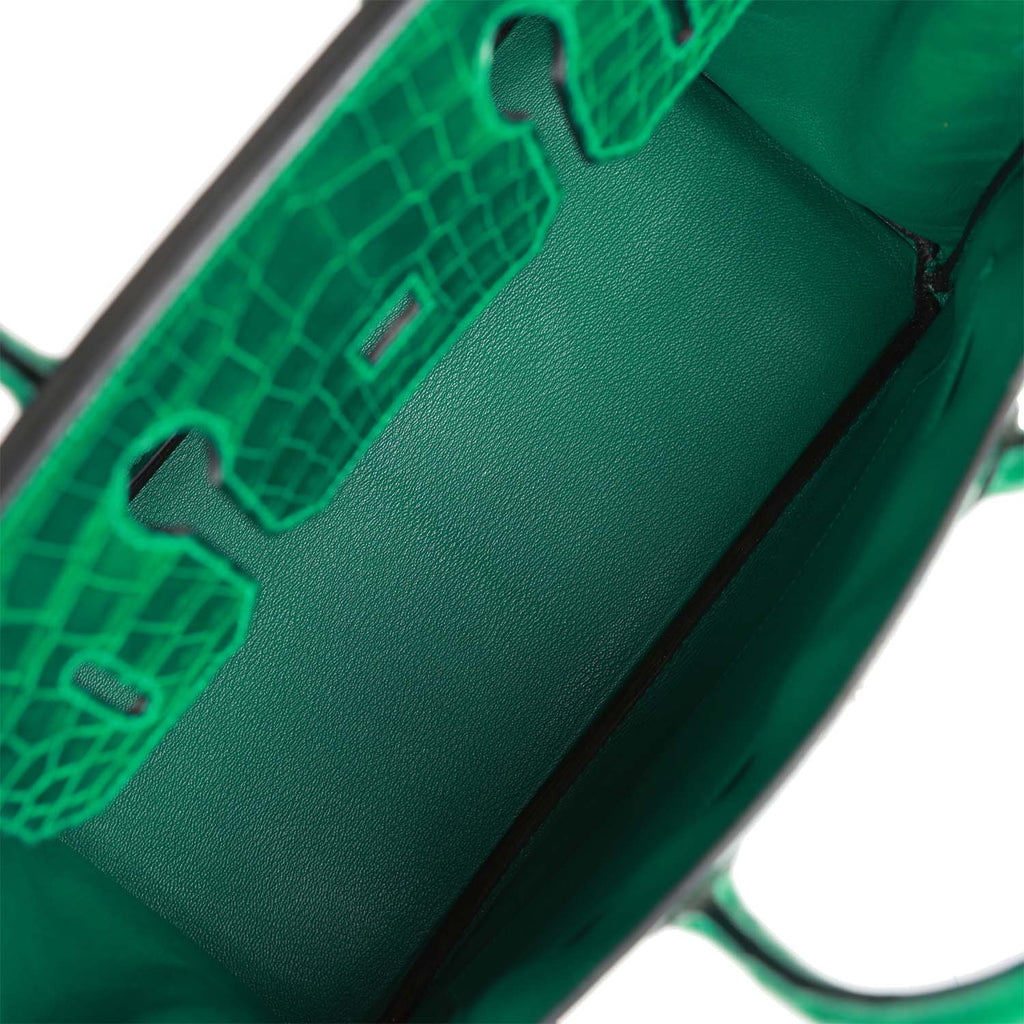 Hermès Birkin 30 Bag Emeraude Green Niloticus Crocodile PHW