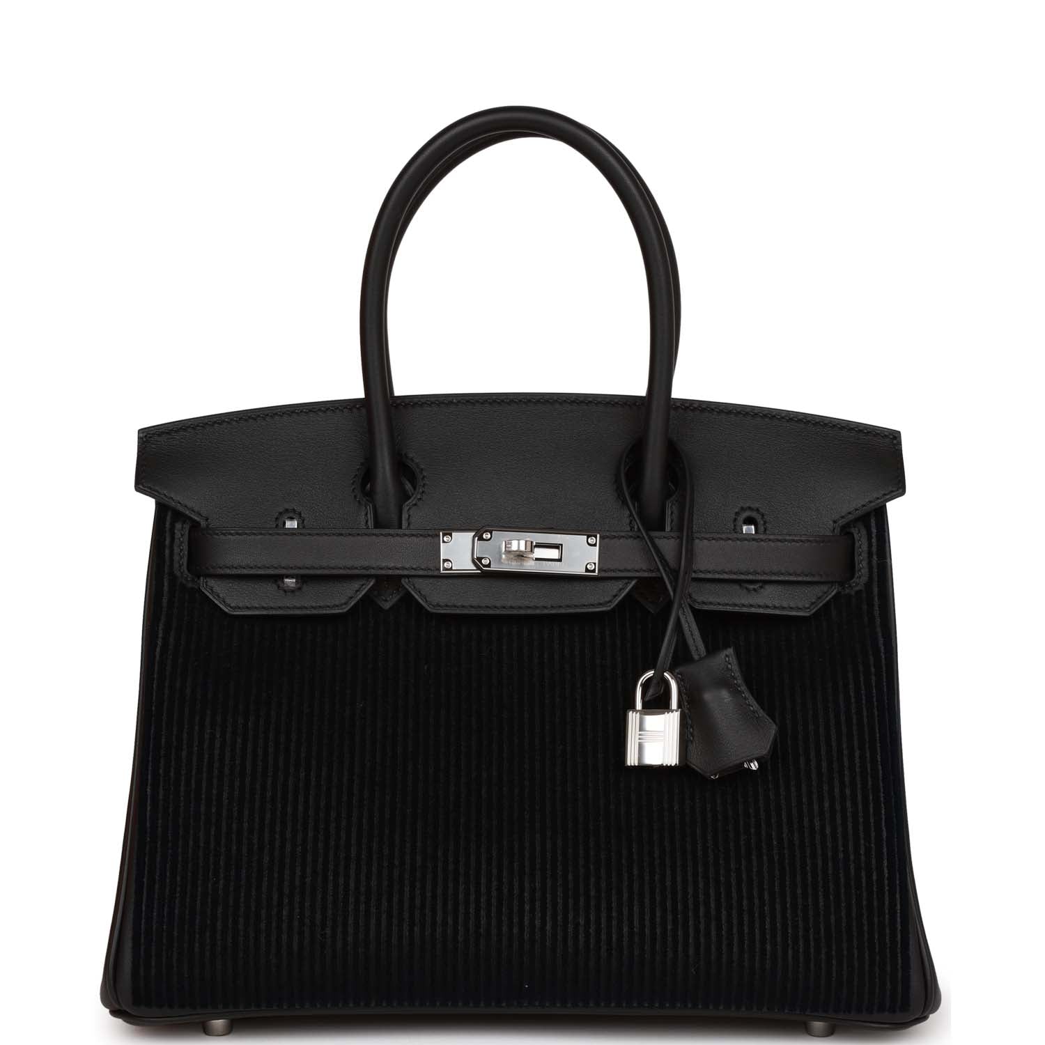 Hermes Birkin 30 Cote-a-Cote Tuffetage and Black Swift Palladium Hardw ...