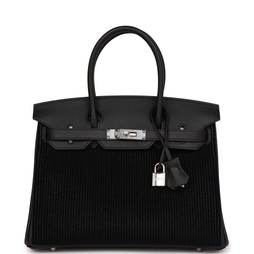 Hermes Birkin 30 Cote-a-Cote Tuffetage and Black Swift Palladium Hardware