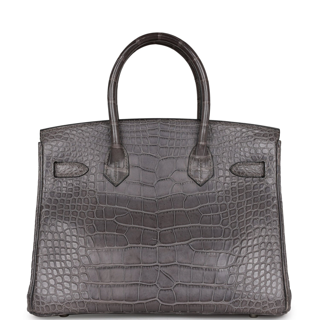 Hermes Birkin crocodile bag grey
