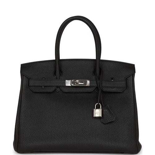 Pre-owned Hermes Birkin 30 Black Togo Palladium Hardware
