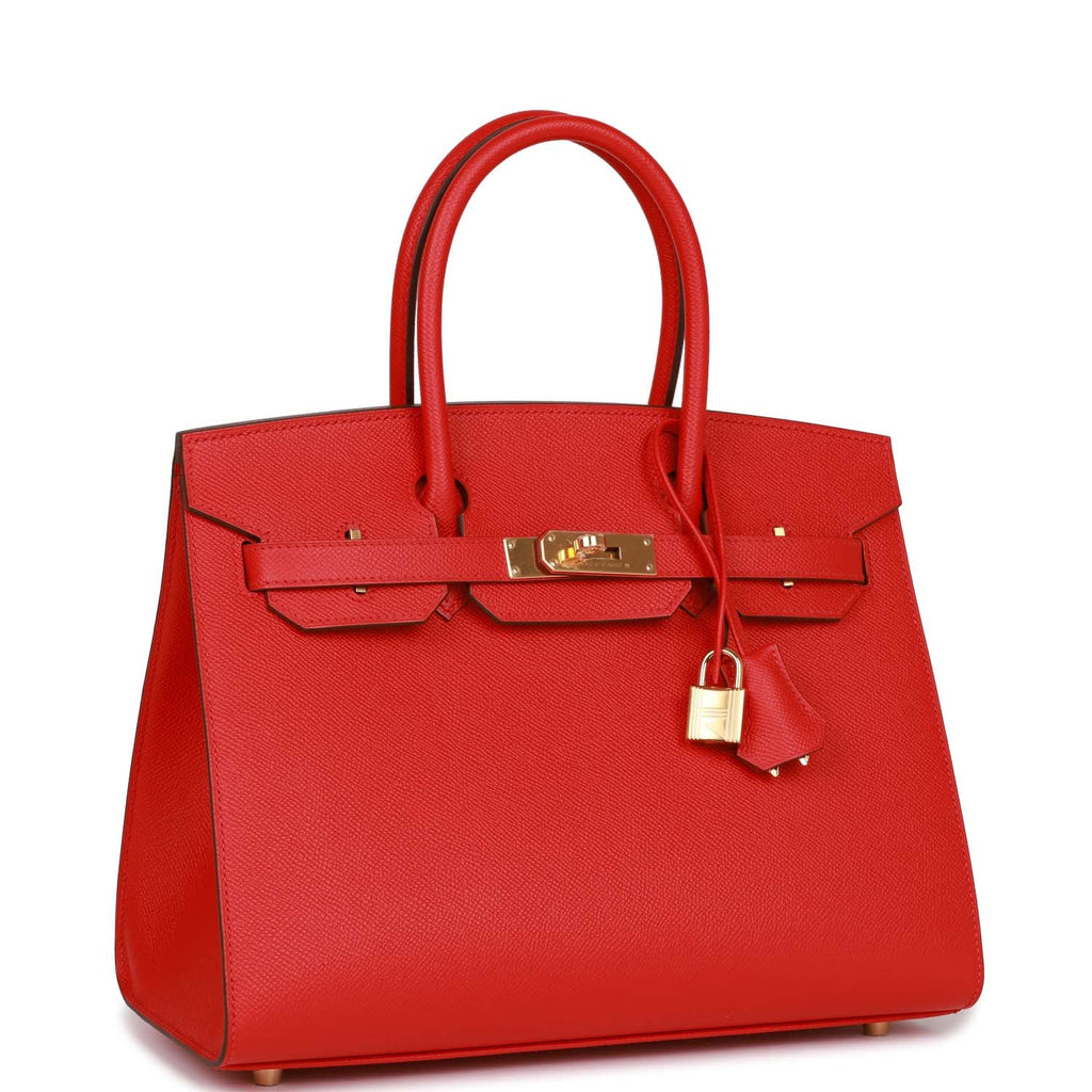 Hermes Birkin Sellier 30 Rouge Casaque Epsom Gold Hardware – Madison Avenue  Couture