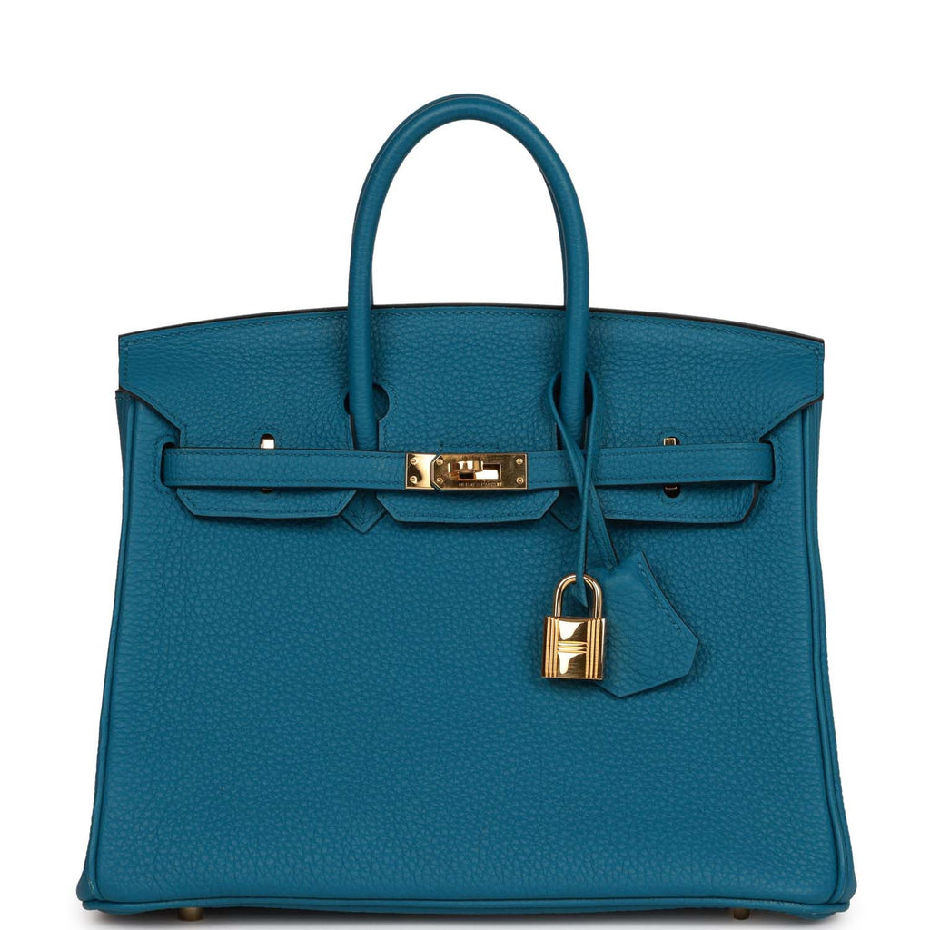 Hermes Birkin Bag Alligator Leather Gold Hardware In Blue