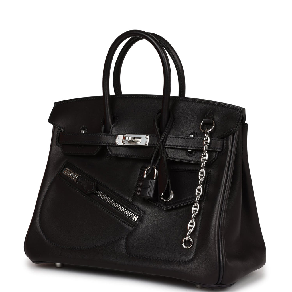 Hermes Limited Edition Birkin 25 Black Rock Volupto Handbag Bag