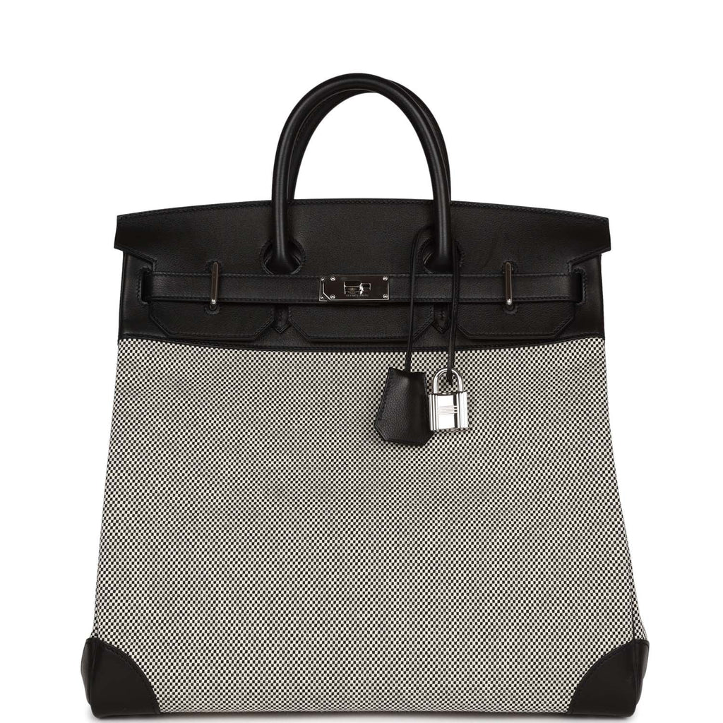 Pre-owned Hermes Birkin 40 HAC Black Evercolor and Toile Palladium Har –  Madison Avenue Couture