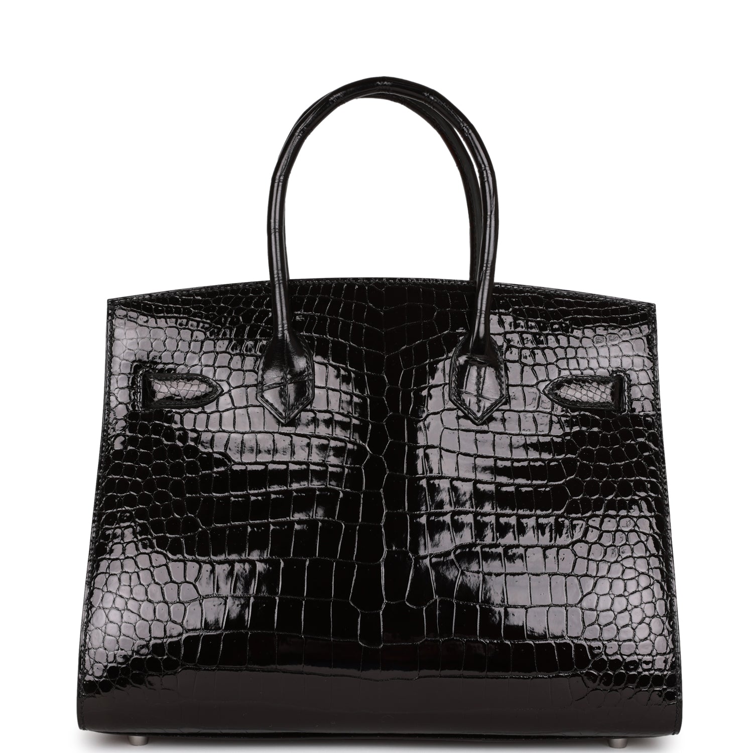 Hermes Birkin Sellier 30 Black Shiny Porosus Crocodile Palladium Hardw