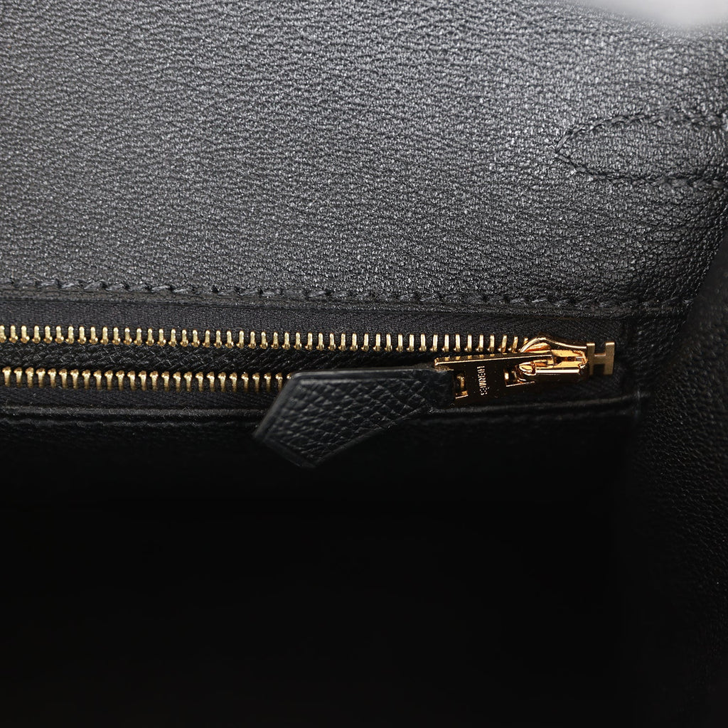 Hermes Birkin Sellier 25 Black Epsom Rose Gold Hardware – Madison Avenue  Couture