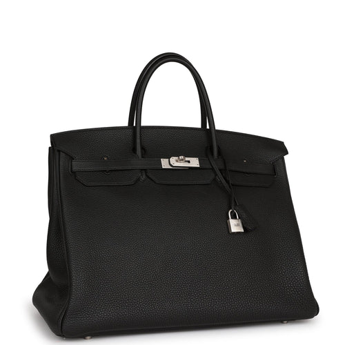Pre-owned Hermes Horseshoe Stamp (HSS) Birkin 40 Black Verso Clemence Brushed Palladium Hardware