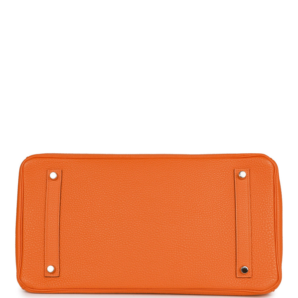 Hermès Stunning Hermes Birkin handbag 35 Orange Togo leather , palladium  silver metal trim ref.586633 - Joli Closet