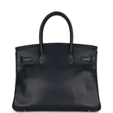 Pre-owned Hermes Birkin 30 Bleu Indigo Vache Liegee Palladium Hardware