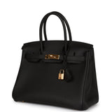 Pre-owned Hermes 3 En 1 Birkin 30 Black Togo Gold Hardware