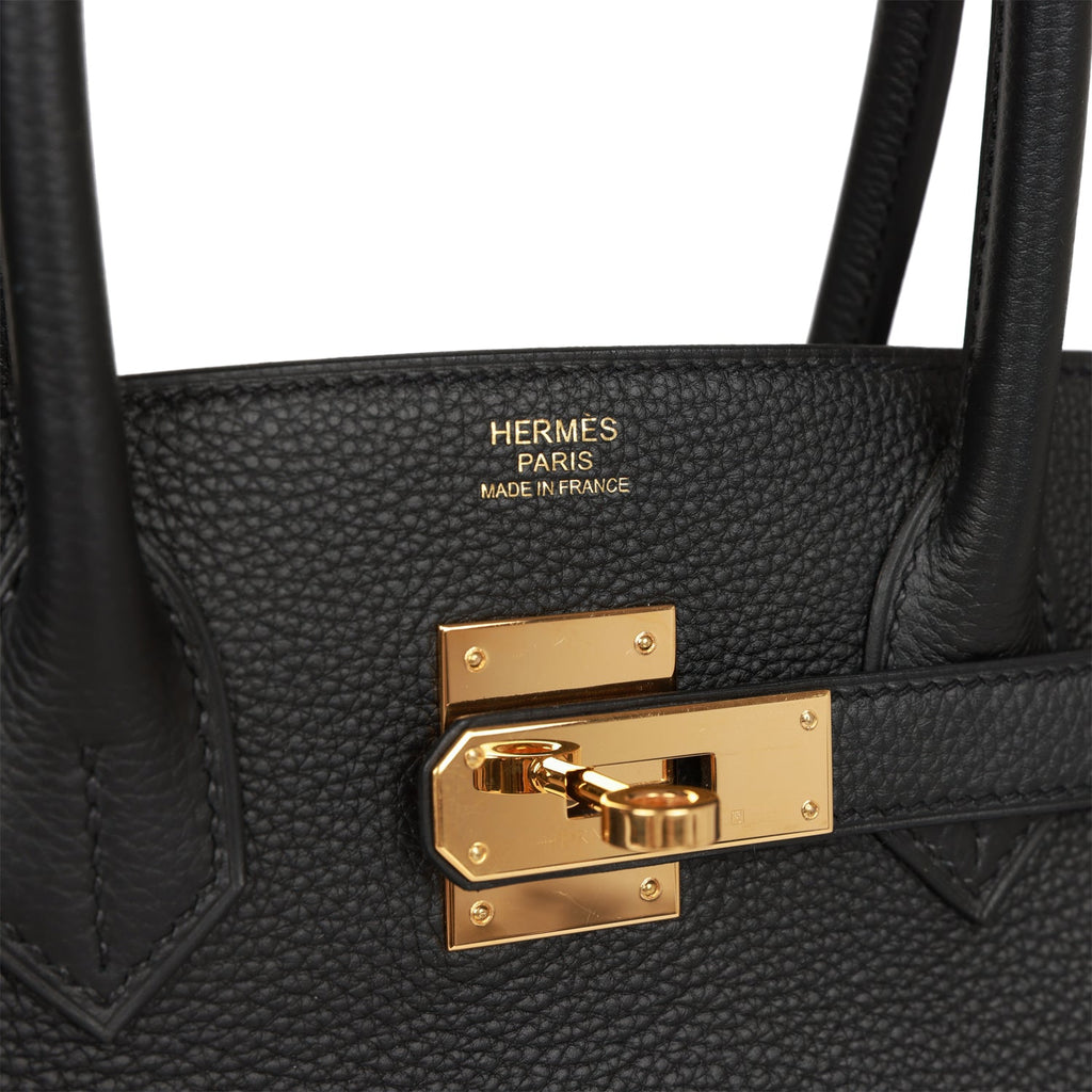 Pre-owned Hermes 3 En 1 Birkin 30 Black Togo Gold Hardware