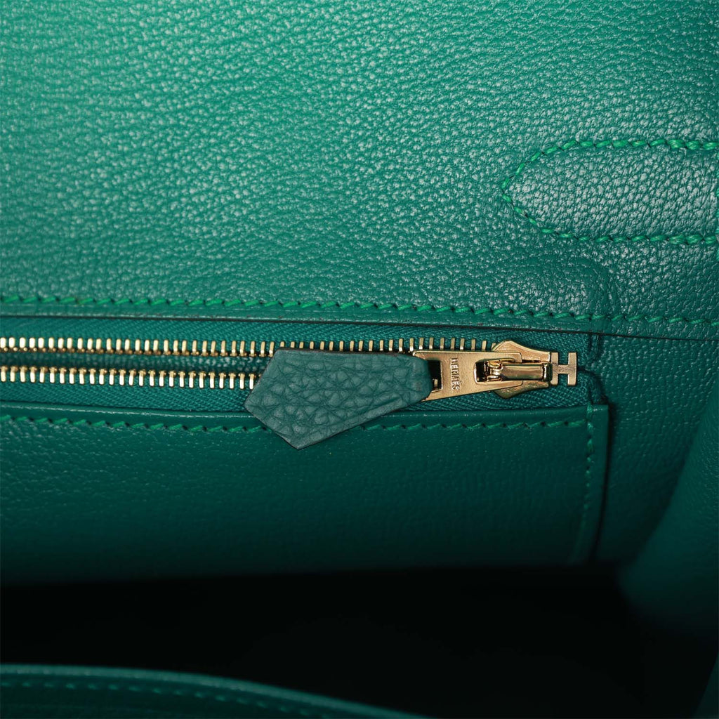 Hermes Birkin Handbag Malachite Togo with Gold Hardware 30 For Sale at  1stDibs