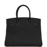 Hermes Birkin 30 Black Togo Gold Hardware