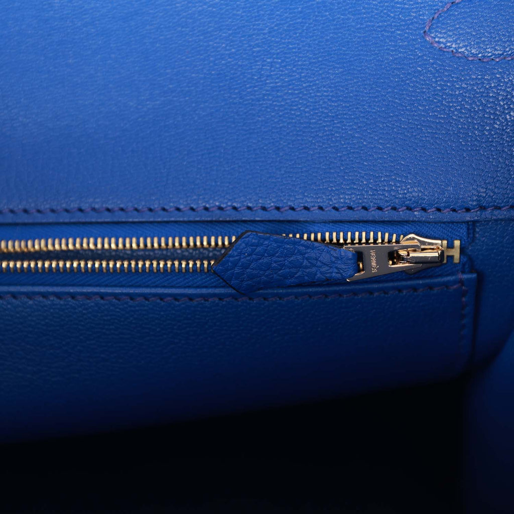 Birkin 40 handbag Hermès Blue in Denim - Jeans - 36897865