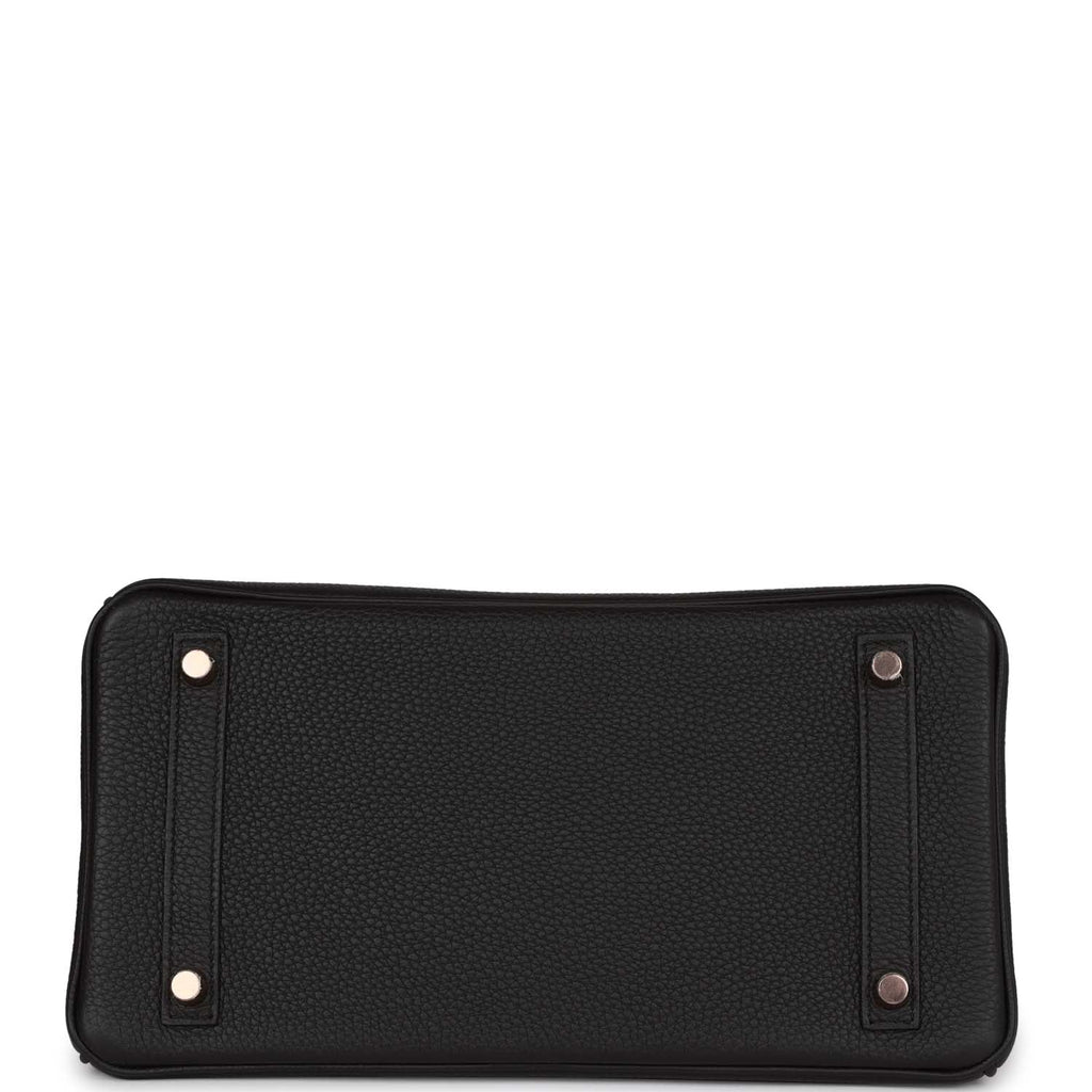 Hermes Birkin 30 Bag Black Rose Gold Hardware Togo Leather • MIGHTYCHIC • 