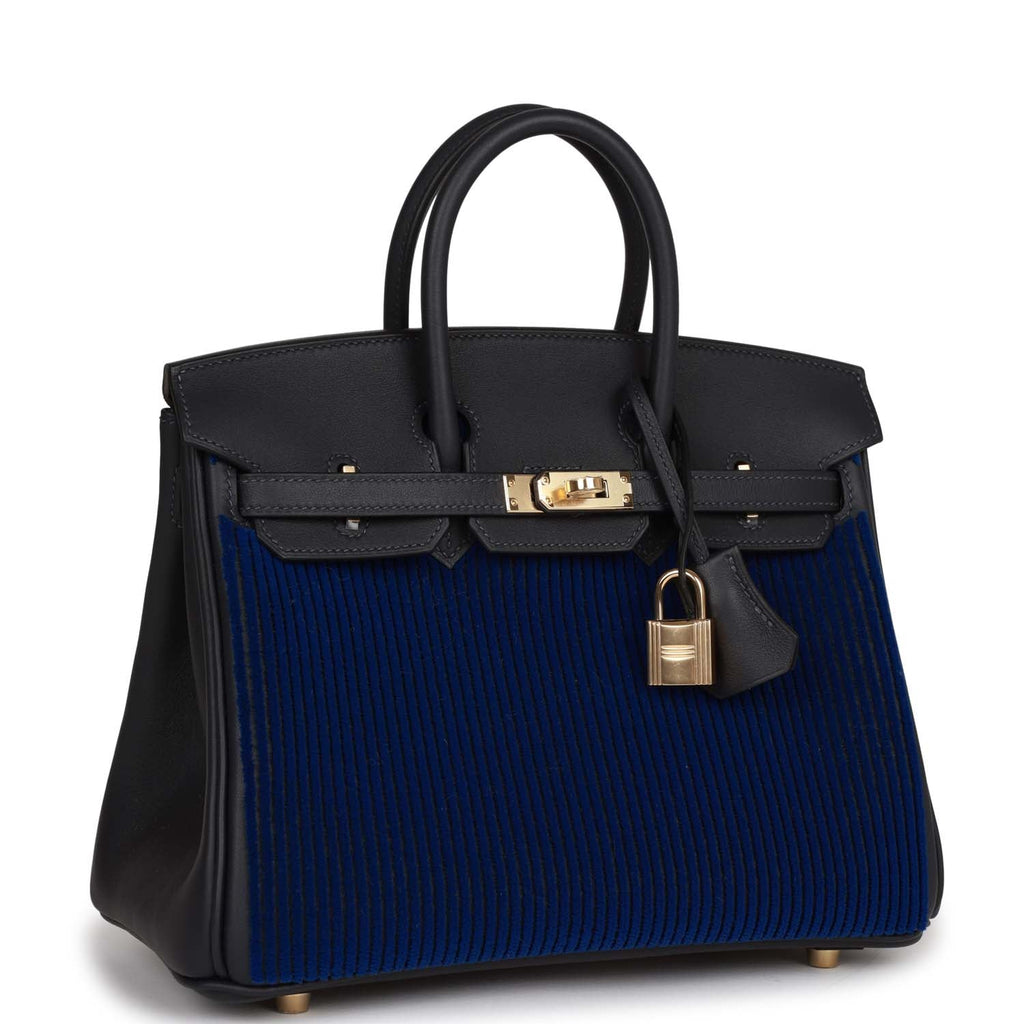 Hermes Birkin 25 Cote-a-Cote Tuffetage Bleu Saphir and Caban Swift Per –  Madison Avenue Couture