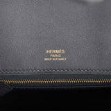 Hermes Birkin 25 Cote-a-Cote Tuffetage Bleu Saphir and Caban Swift Permabrass Hardware