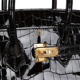 Hermes Birkin 25 Black Matte Porosus Crocodile Gold Hardware – Madison  Avenue Couture