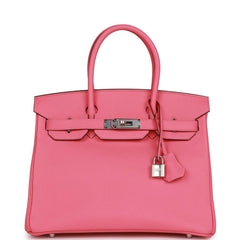 Hermes Birkin 30 Rose Confetti Epsom Palladium Hardware