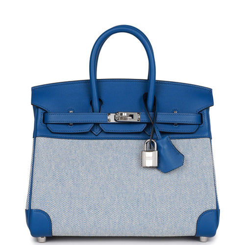Hermes Birkin 25 Bleu Frida Swift Leather with Silver Palladium Hardware  Blue
