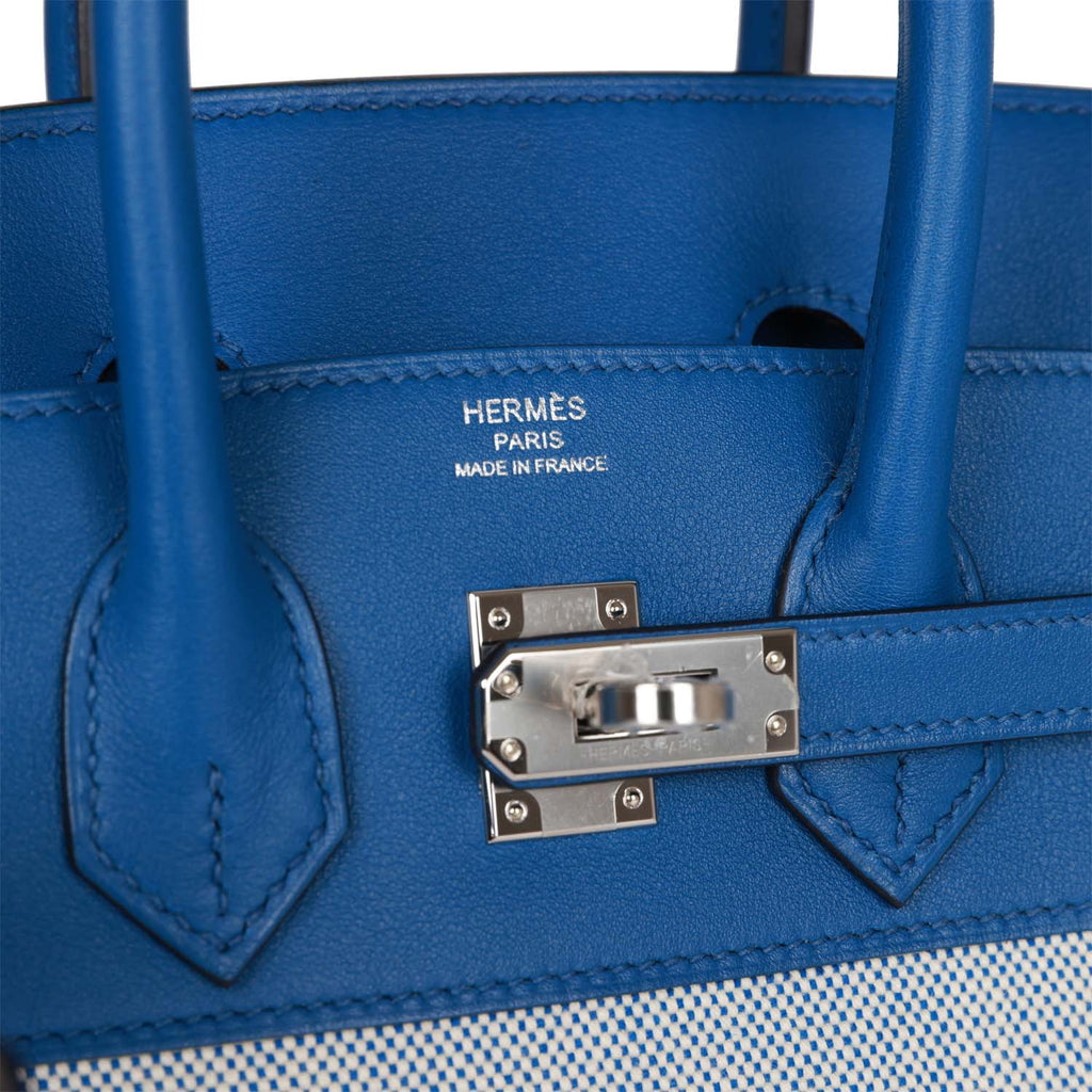 Hermes Birkin 25 Bleu Bill Toile H and Bleu France Swift Swift