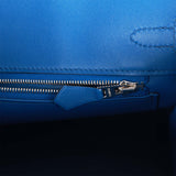 Hermes Birkin 25 Bleu Bill Toile H and Bleu France Swift Swift Palladium Hardware