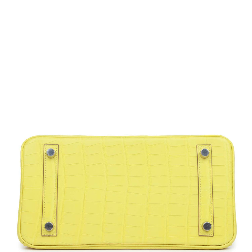 Hermès Birkin 25 Lime Yellow Matte Alligator Palladium Hardware