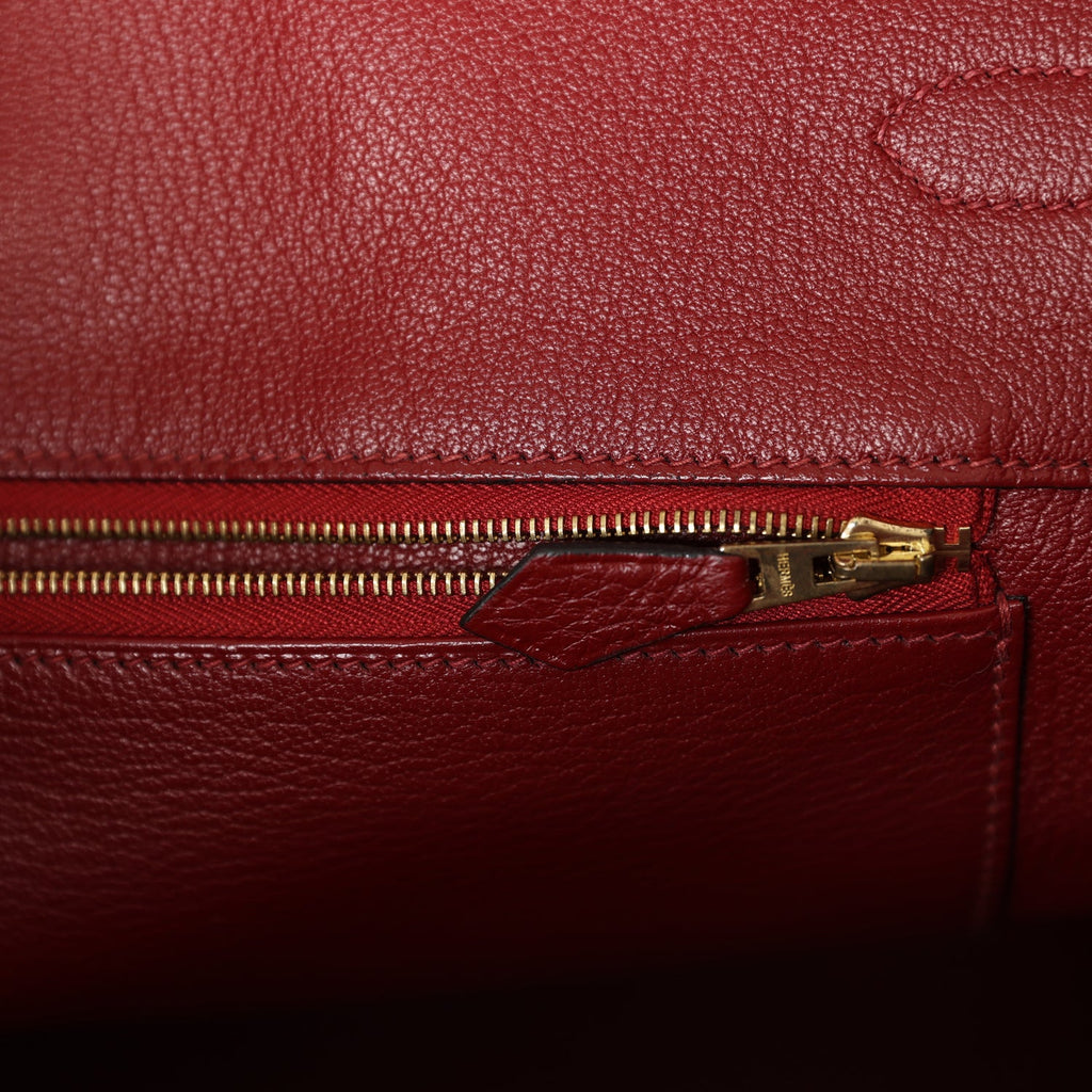 HERMES BIRKIN Bag 35cm **ROUGE VIF GOLD HW** Red OSTRICH Leather H