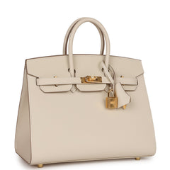 Hermes Birkin Sellier 25 Craie Epsom Gold Hardware (Auction Test: DO NOT BUY)
