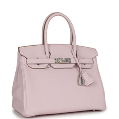 Hermes Birkin 30 Mauve Pale Clemence Palladium Hardware