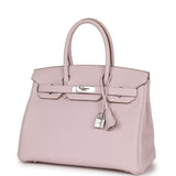 Hermes Birkin 30 Mauve Pale Clemence Palladium Hardware