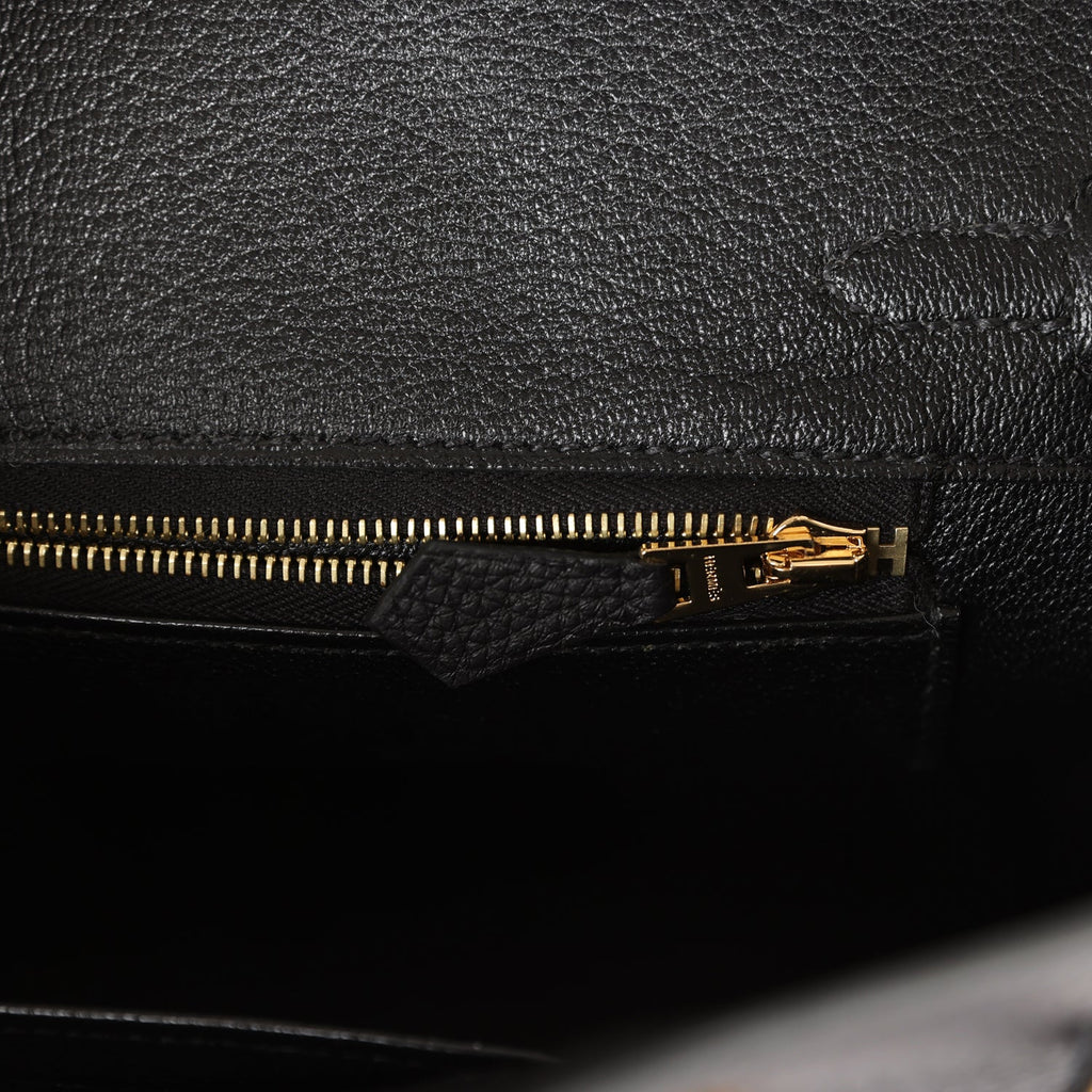 Hermès Birkin 25 Touch Black Togo and Matte Alligator Gold