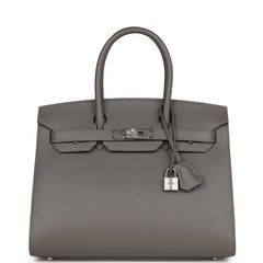 Hermes Birkin Sellier 25 Gris Pale Epsom Palladium Hardware