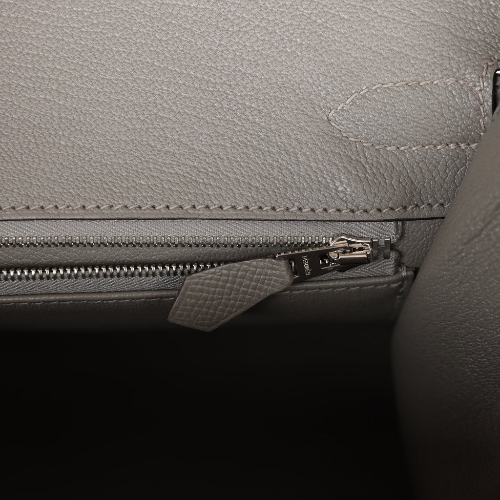 Hermes Birkin Sellier Bag Grey Epsom with Palladium Hardware 30 Neutral  22861411