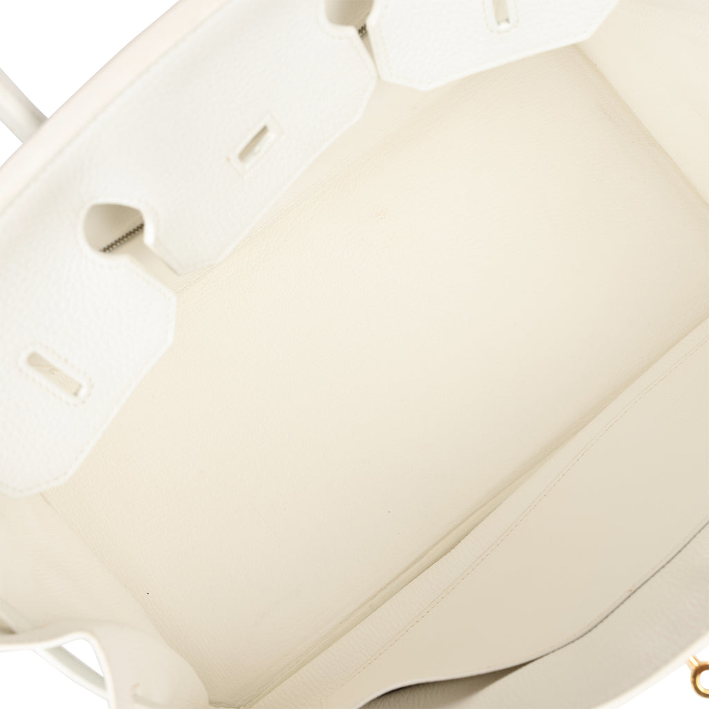 Hermes Birkin 30 Blanc (White) Clémence Gold Hardware - Vendome