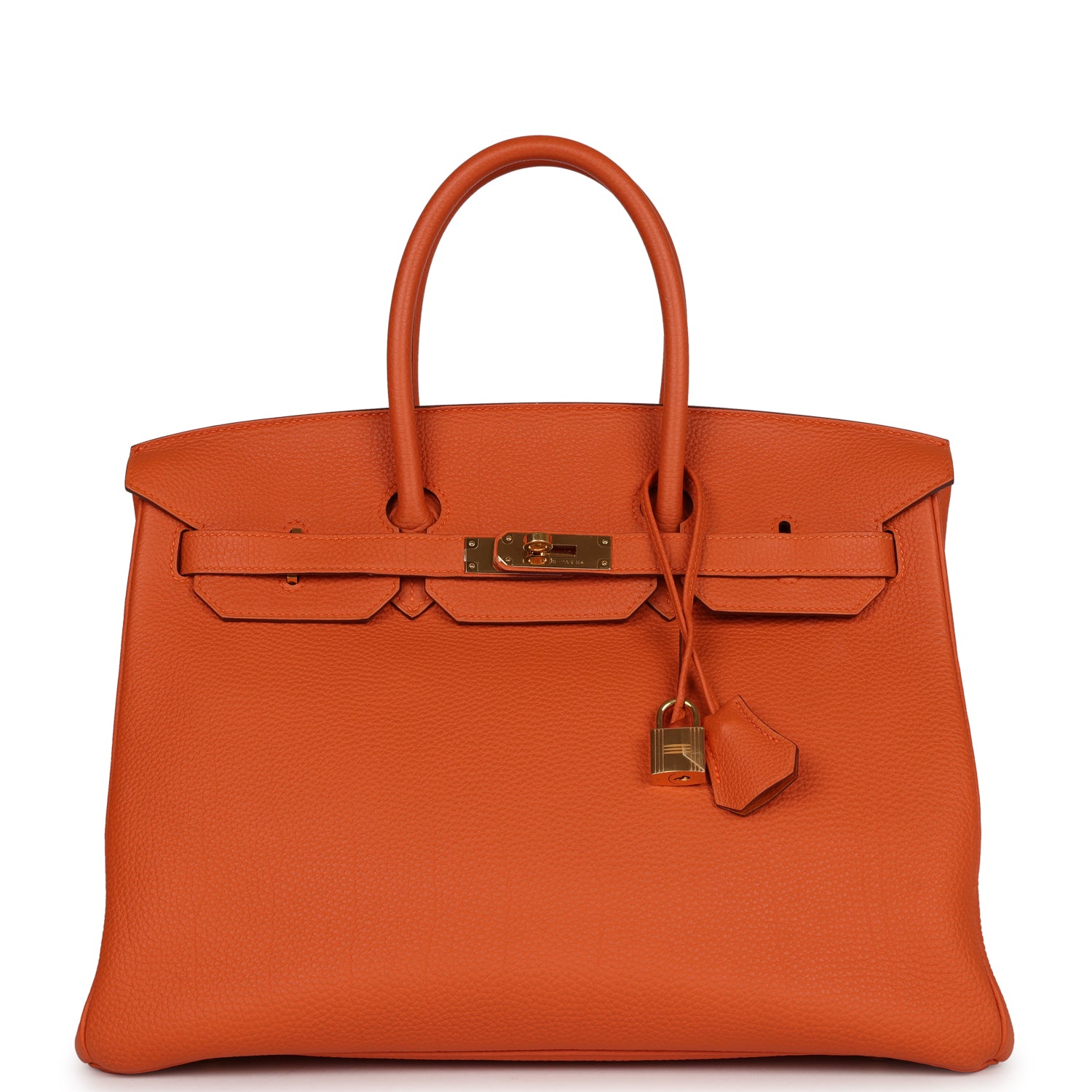 Pre-owned Hermes Birkin 35 Orange H Clemence Gold Hardware – Madison ...