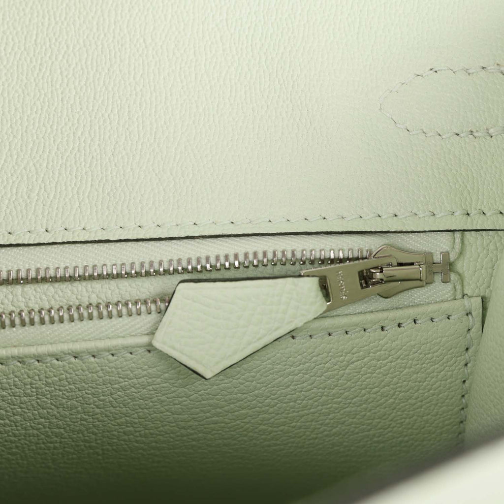 Vert Criquet Epsom Leather Sellier Birkin 25 Palladium Hardware