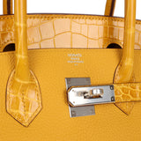 HERMÈS Shiny Niloticus Crocodile Birkin Touch 25 handbag in Jaune Ambre  Togo leather with Palladium hardware-Ginza Xiaoma – Authentic Hermès  Boutique