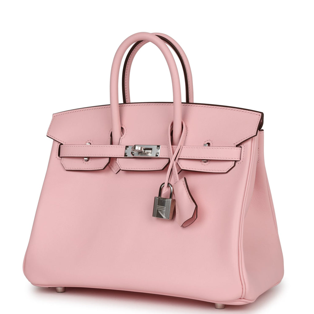 [New] Hermès Rose Sakura Swift Birkin 25cm Palladium Hardware