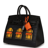 Hermes Sac Faubourg Birkin 20 So Black Matte Alligator Black Hardware